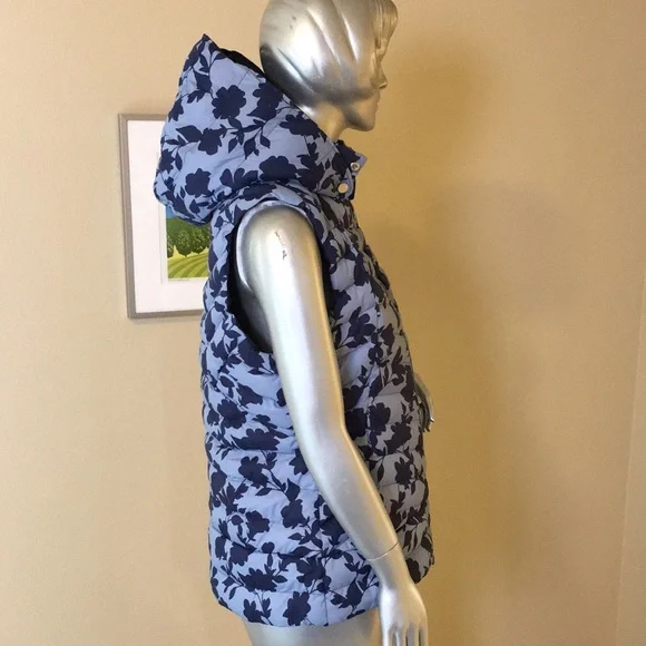 G/FORE Womens Tonal Floral Nylon Puffer Vest Fjord